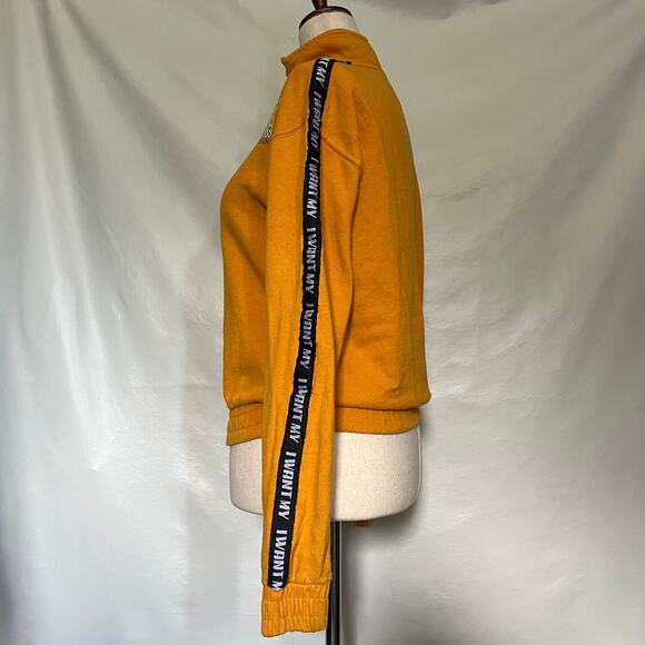 MTV Y2K Mustard 1/4 Zip Womens Sweeatshirt  I Want My MTV Graphic Retro 90s - Picture 5 of 12